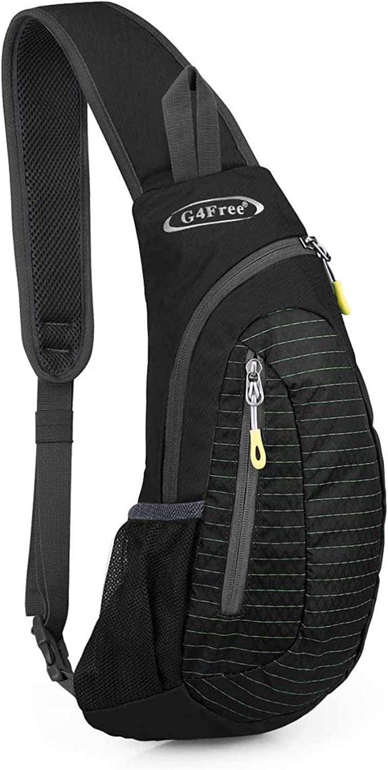 G4Free Sling Bags Men Shoulder Backpack Small Cross Body Chest Sling Backpack (Black)