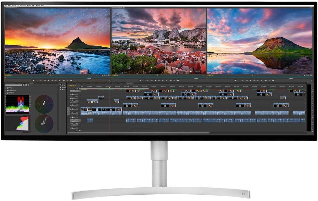 LG 34BK95U-W UltraFine 34" 21:9 5K 2K (5120 x 2160) Nano IPS LED UltraWide Monitor, 600 cd/m2 HDR, Thunderbolt 3 / USB Type-C Inputs Black