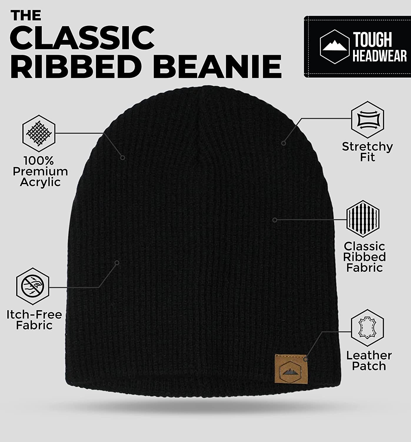 Winter Beanie Knit Hat for Men & Women - Daily Knit Ribbed Cap - Warm & Soft Stylish Toboggan Skull Caps for Cold Weather