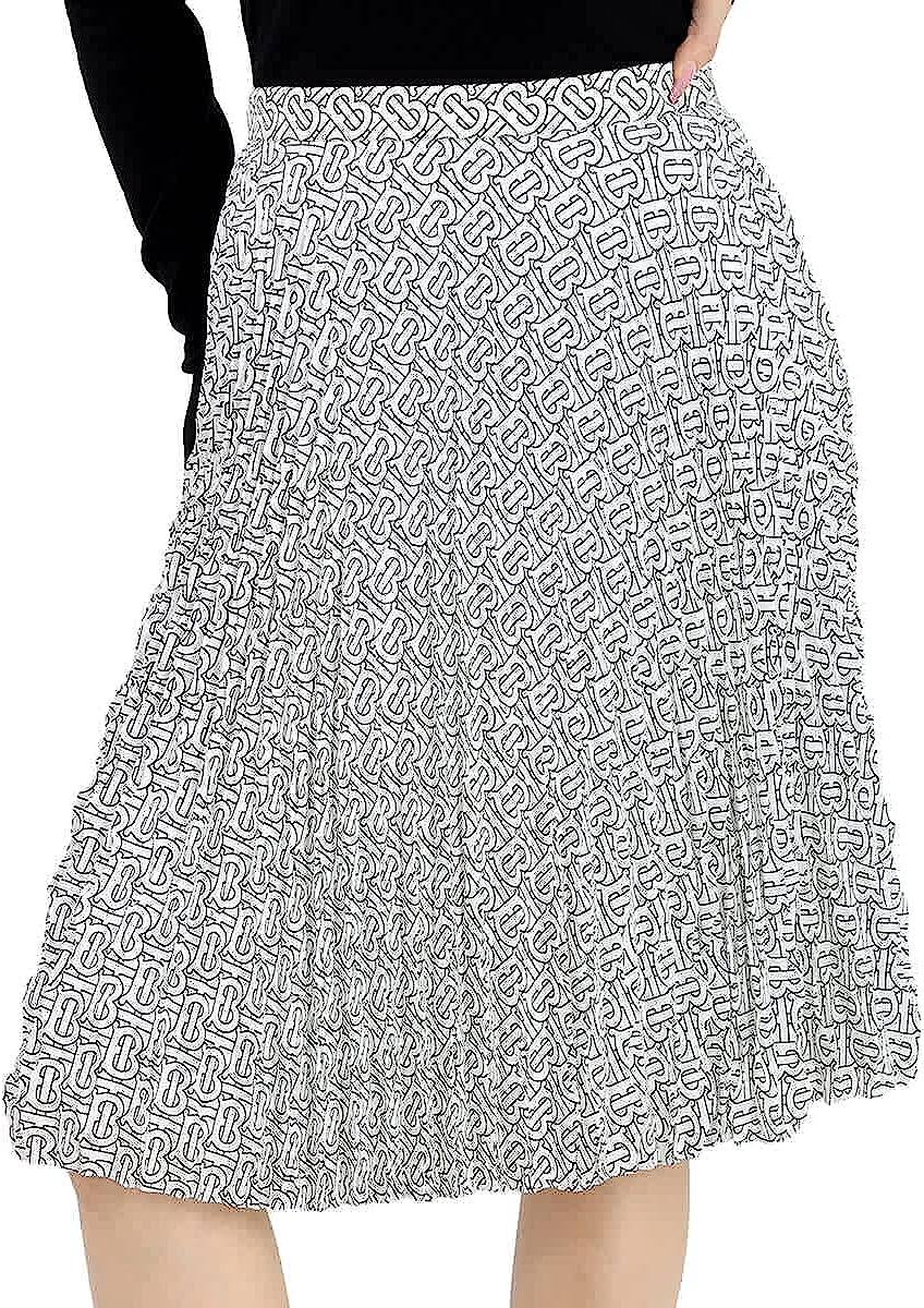 BURBERRY Ladies TB Monogram Pleated High-waist Skirt, Brand Size 8 (US Size 6)