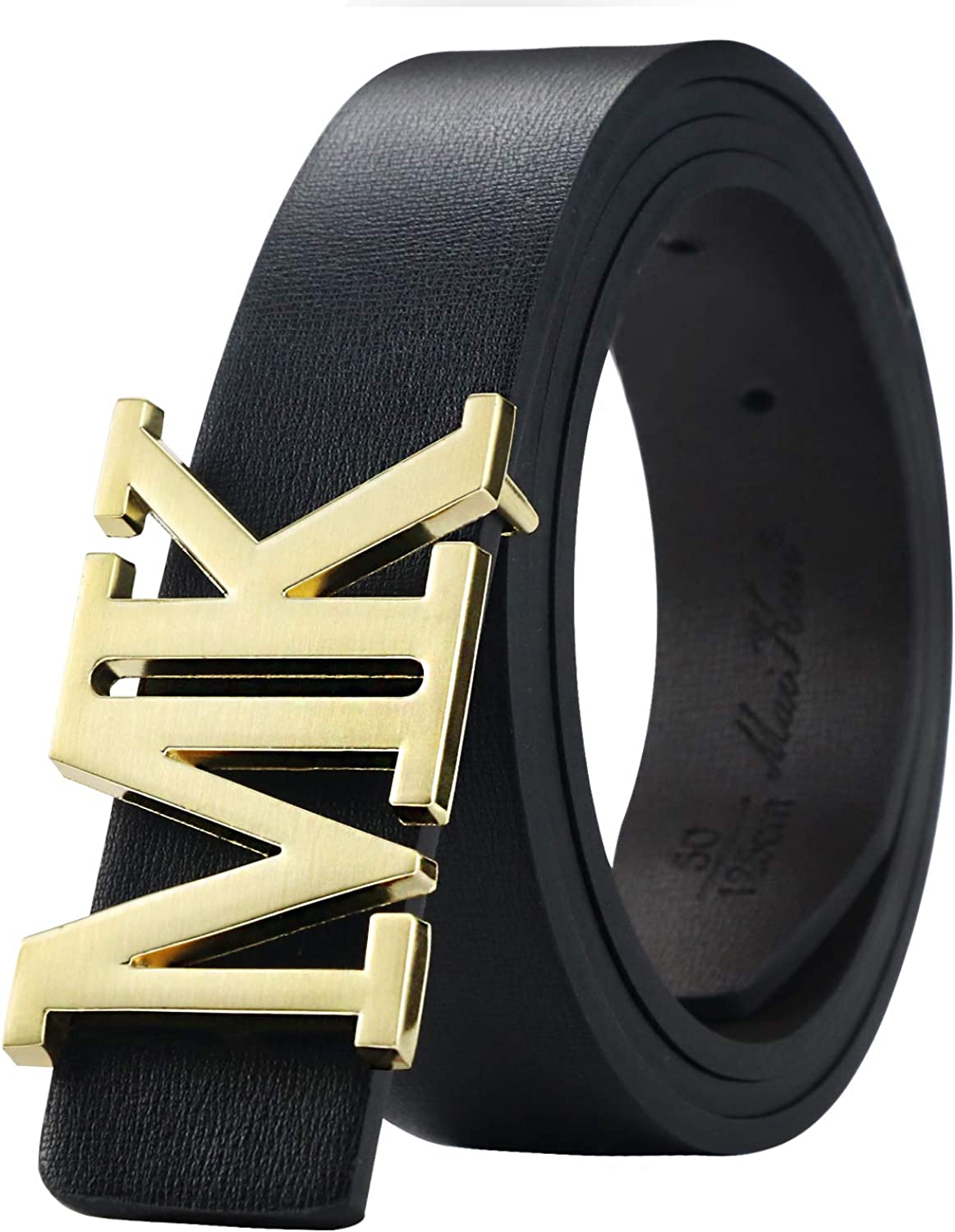 maikun Mens Dress Leather Belt Plaque Buckle 35mm Width For Father's Day