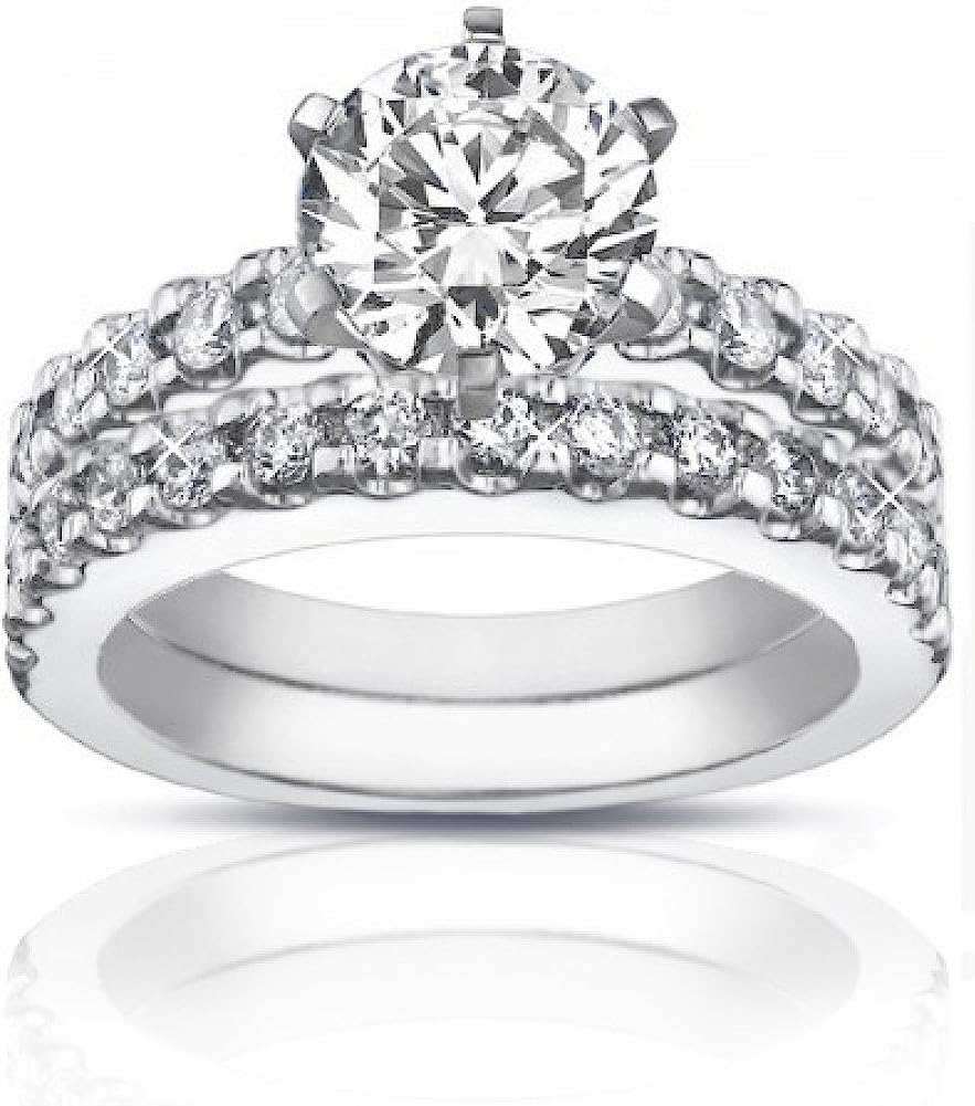 Madina Jewelry 2.25 ct Ladies Round Cut Diamond Engagement Ring Set in Platinum