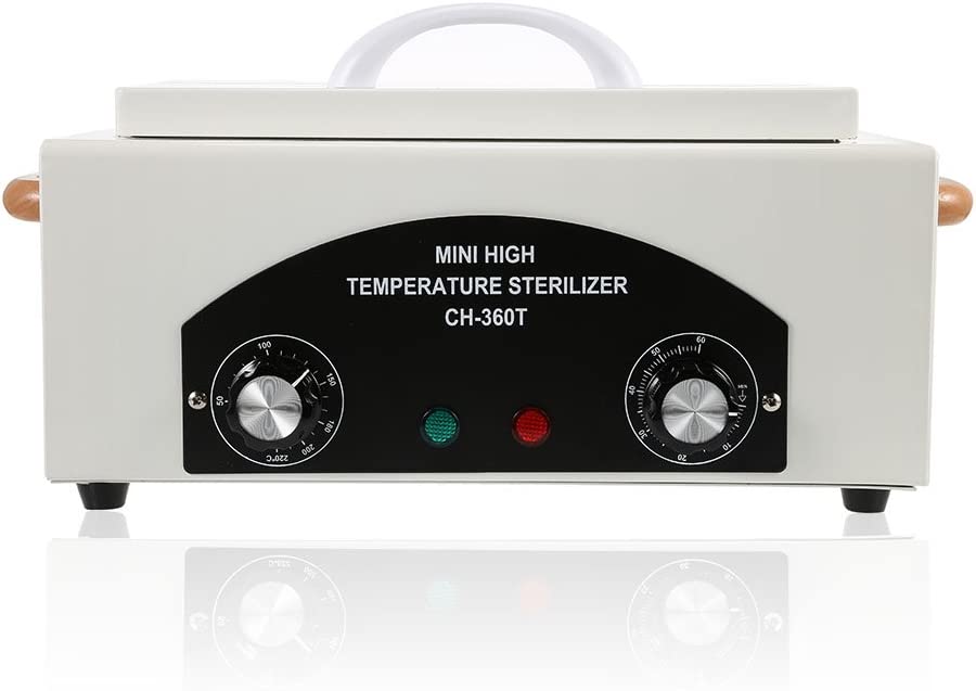 High Temperature Metal Tool Cleaning Box, 110V 300W 1.5L with Timer Manicure Pedicure SPA Salon Barber Equipment for Sundry Beauty Hair Nail Metal Tools with Handle