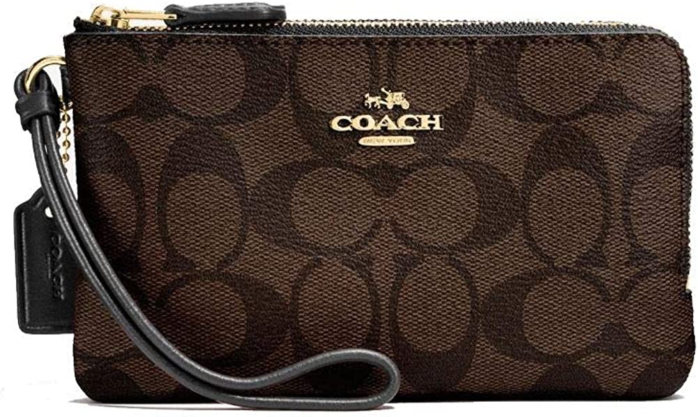 COACH Signature PVC Double Corner Zip