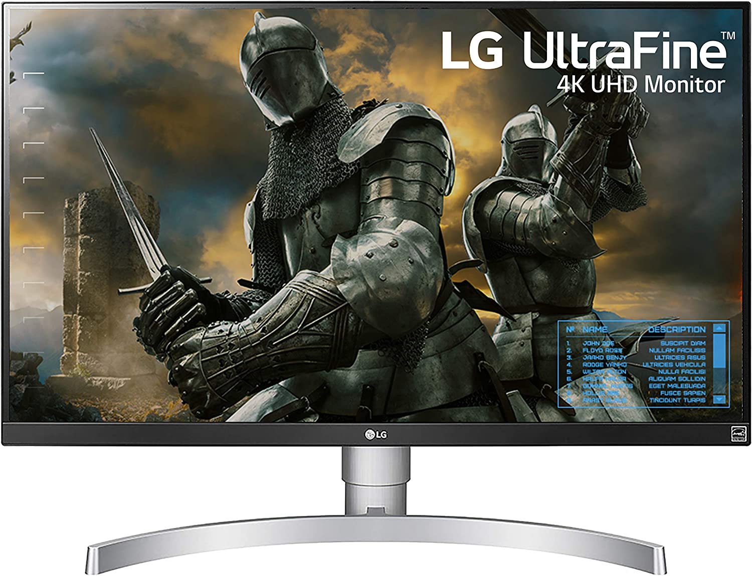 LG 27UK650-W 27” Inch UHD (3840 x 2160) IPS Display with HDR 10, sRGB 99% Color Gamut, AMD FreeSync Technology, 3-Side Virtually Borderless Design