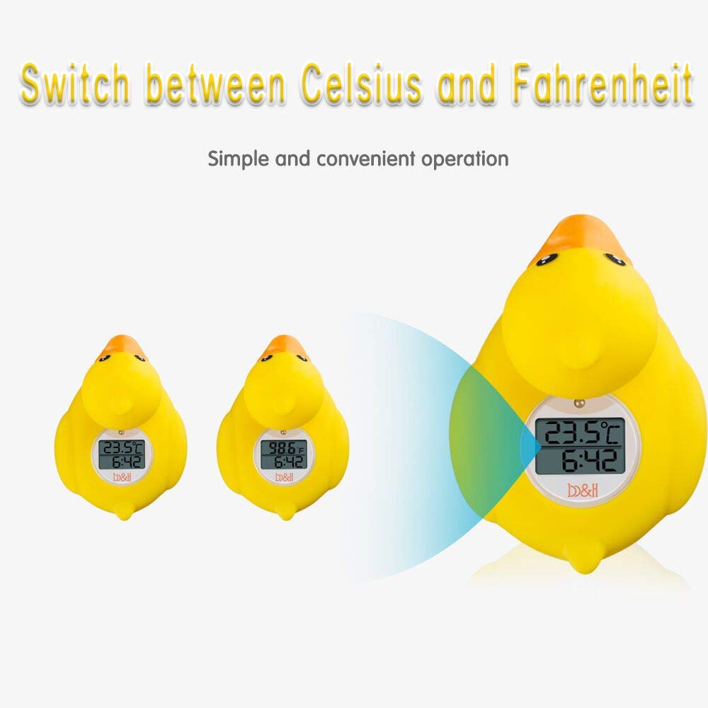 b&h Baby Thermometer, The Infant Baby Bath Floating Toy Safety Temperature Thermometer (Classic Duck)