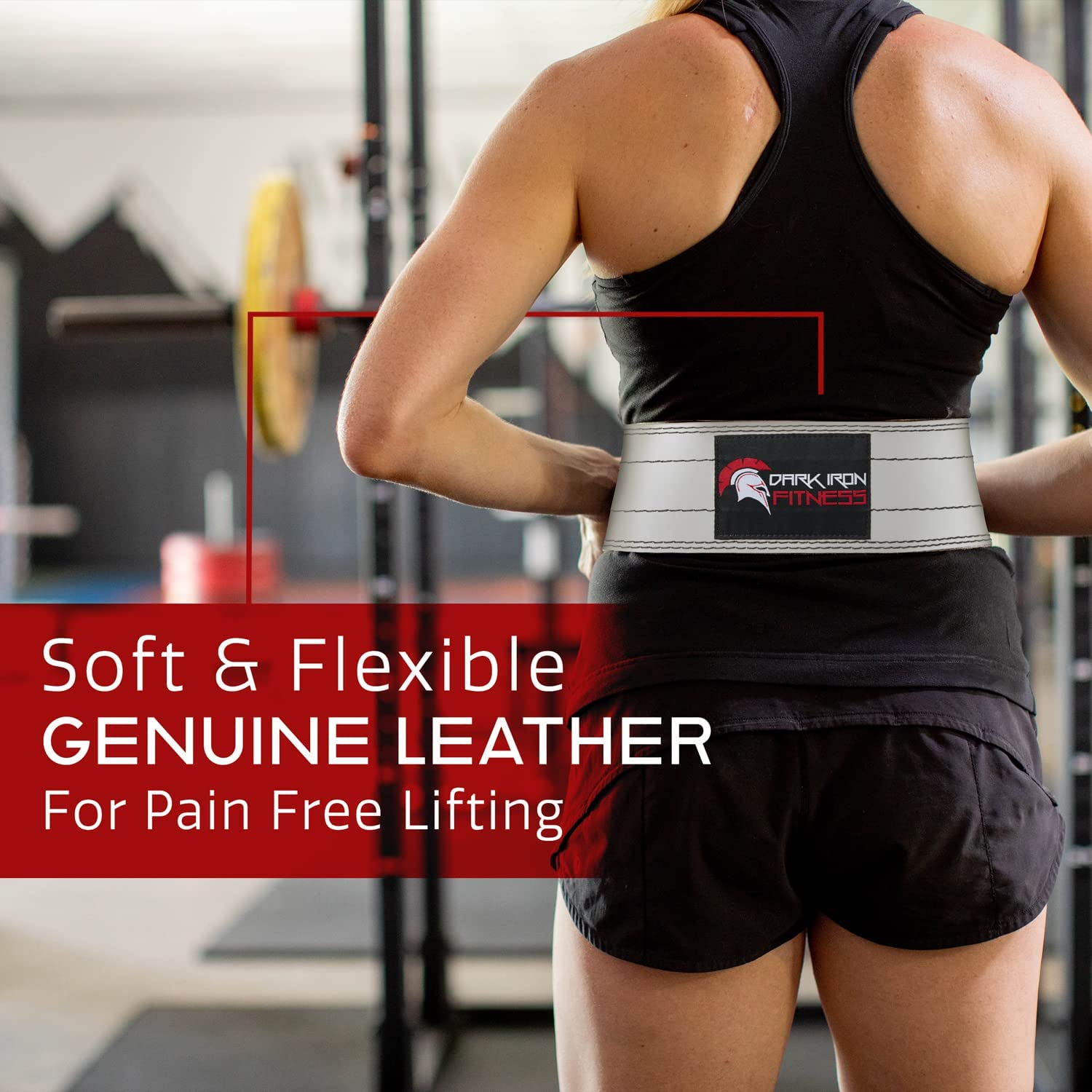 Dark Iron Fitness Weight Lifting Belt for Men & Women - 100% Leather Gym Belts for Weightlifting, Powerlifting, Strength Training, Squat or Deadlift Workout up to 600 Lbs