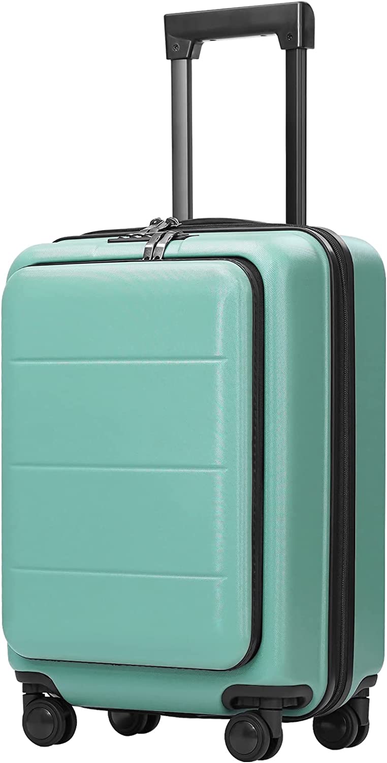 COOLIFE Luggage Suitcase Piece Set Carry On ABS+PC Spinner Trolley with pocket Compartmnet Weekend Bag (Sakura pink, 20in(carry on))