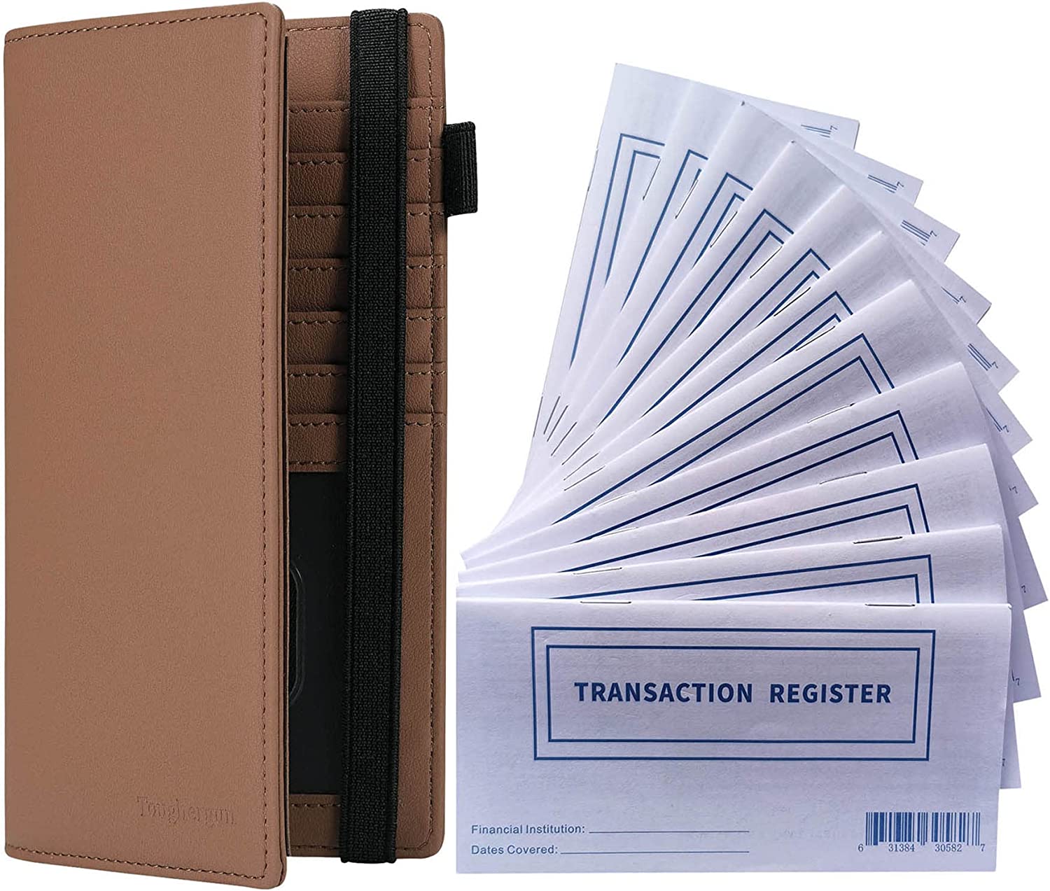 Toughergun Vegan Leather Checkbook Cover For Men & Women Card Holder Wallet RFID Blocking