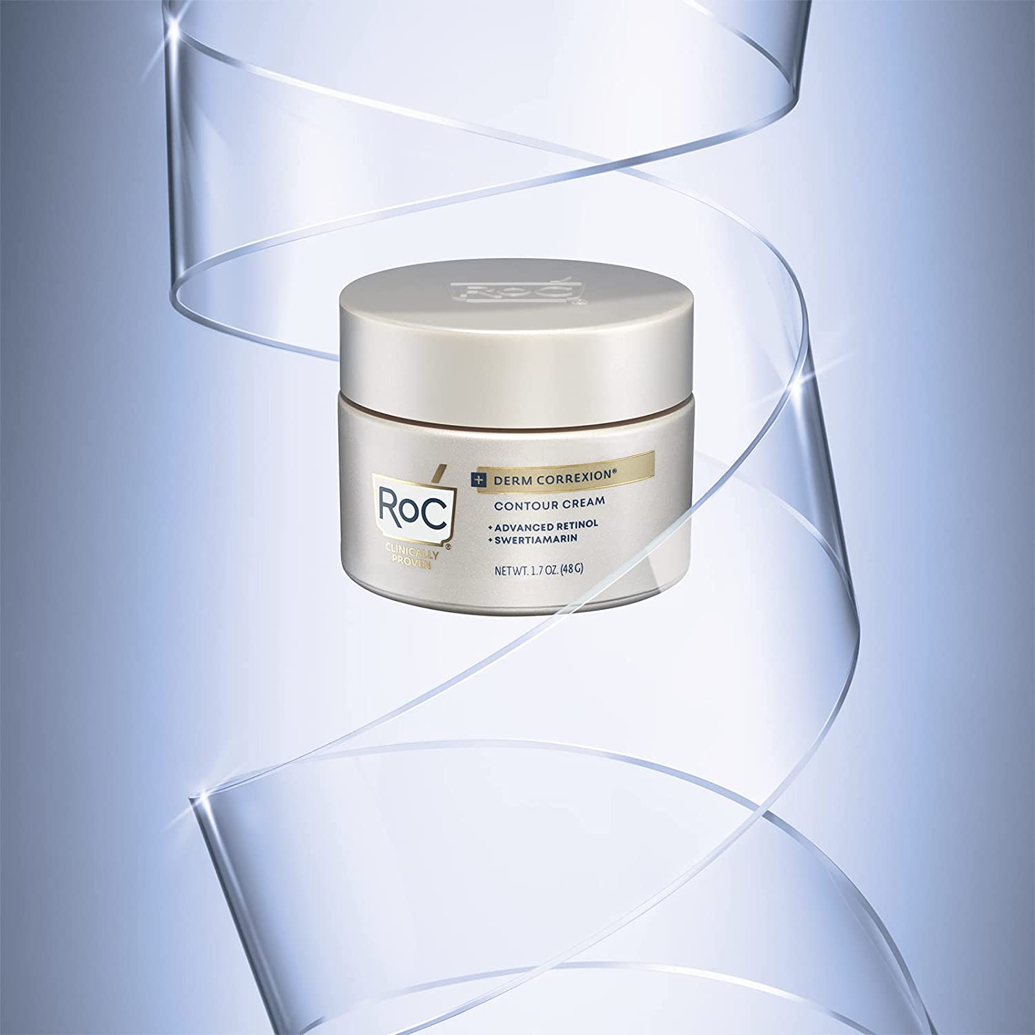 RoC Derm Correxion Neck Cream with Hyaluronic Acid and Advanced Retinol to visibly Tighten &amp; Lift Horizontal Neck Lines， Facial Moisturiser to Contour Face， Neck and Jawline， 1.7oz