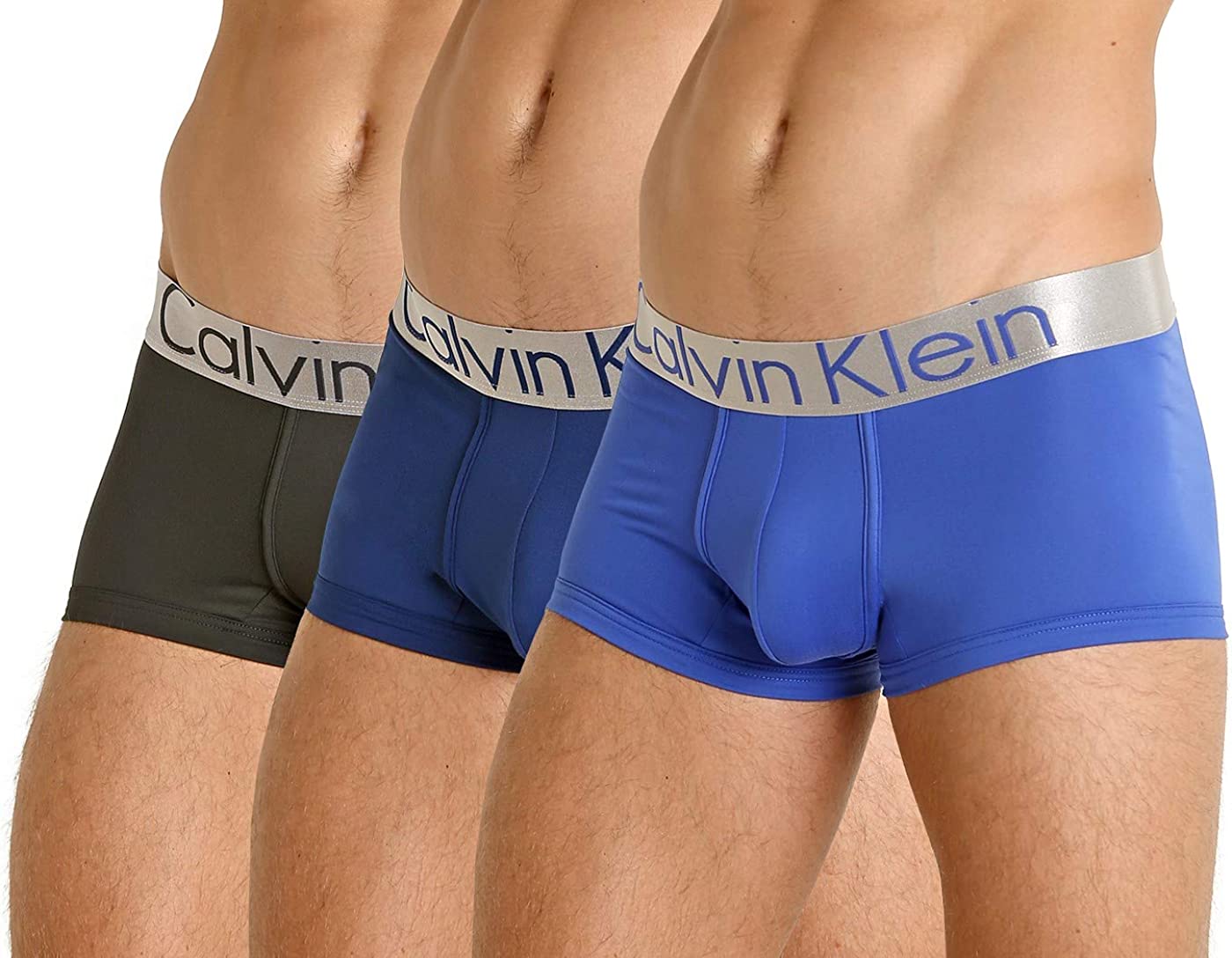 Calvin Klein Men's Steel Micro 3-Pack Low Rise Trunks