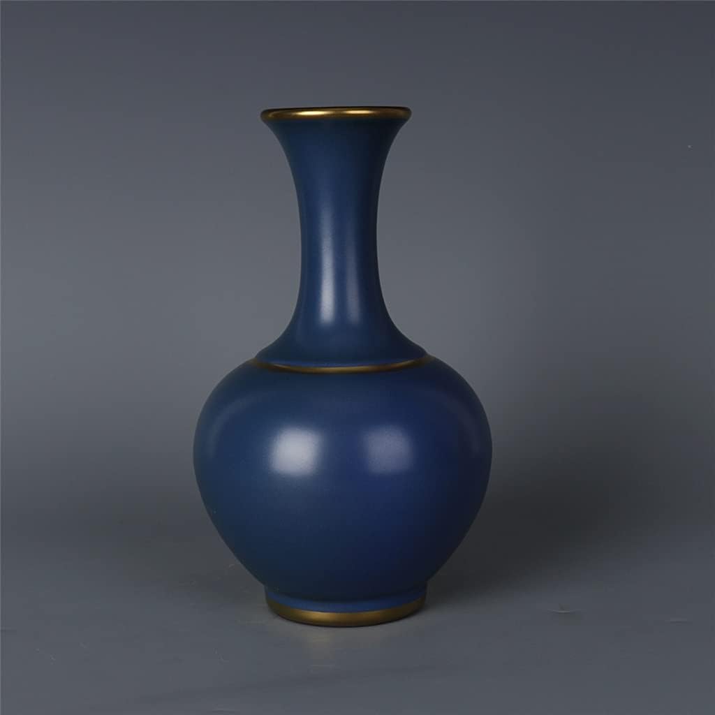 ZSEDP Blue Inlaid Gold Vase Antique Porcelain Study Ornaments Collection Home Decorations