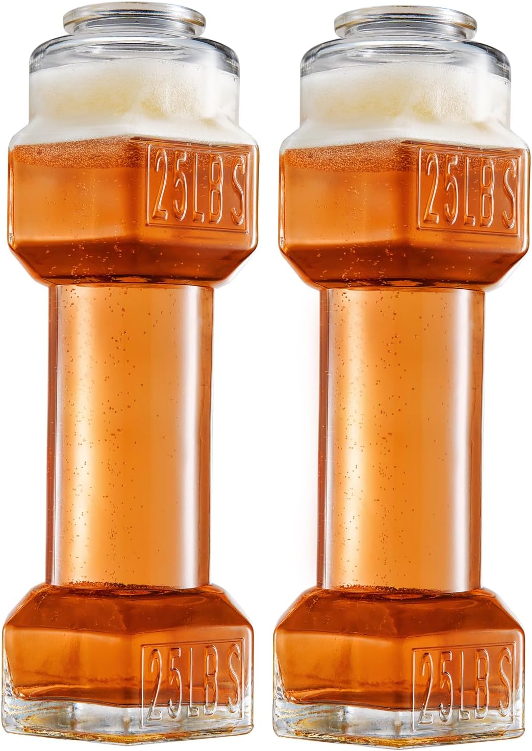 Set of 4, Dumbbell Beer & Whiskey Glasses, Giant Lifting Beers 26oz Glass | Large Weightlifting to Scale Funny Beer Mug | For Men & Women Cool Beer Glasses Perfect Gifts for Gym Coach, Weightlifter
