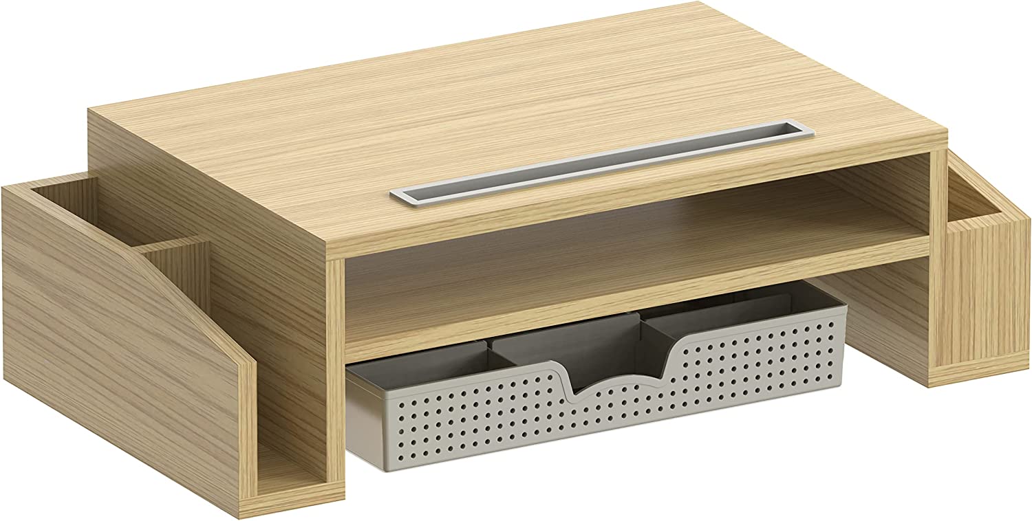 SimpleHouseware Desk Monitor Stand Riser with Adjustable Organizer Tray