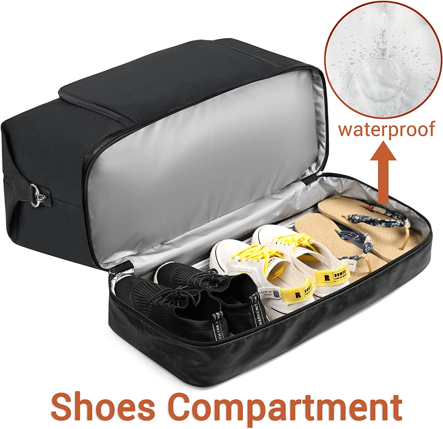 Travel Weekender Bag for Women Overnight Bag with Shoe Compartment Oversized Travel Duffel Bag Carry On Tote with Trolley Sleeve 21" for Weekend Travel Business Trip