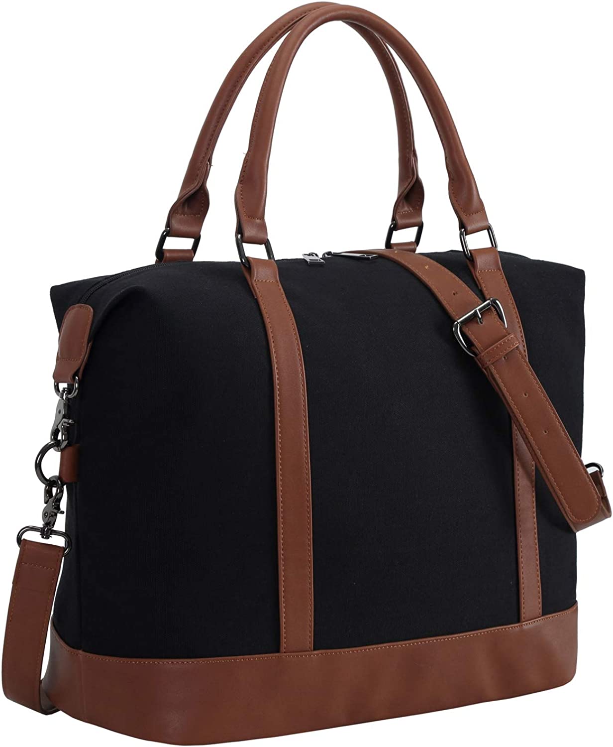 Bluboon Women Ladies Canvas Weekender Bag Overnight Carry-on Tote Duffel in Trolley Handle