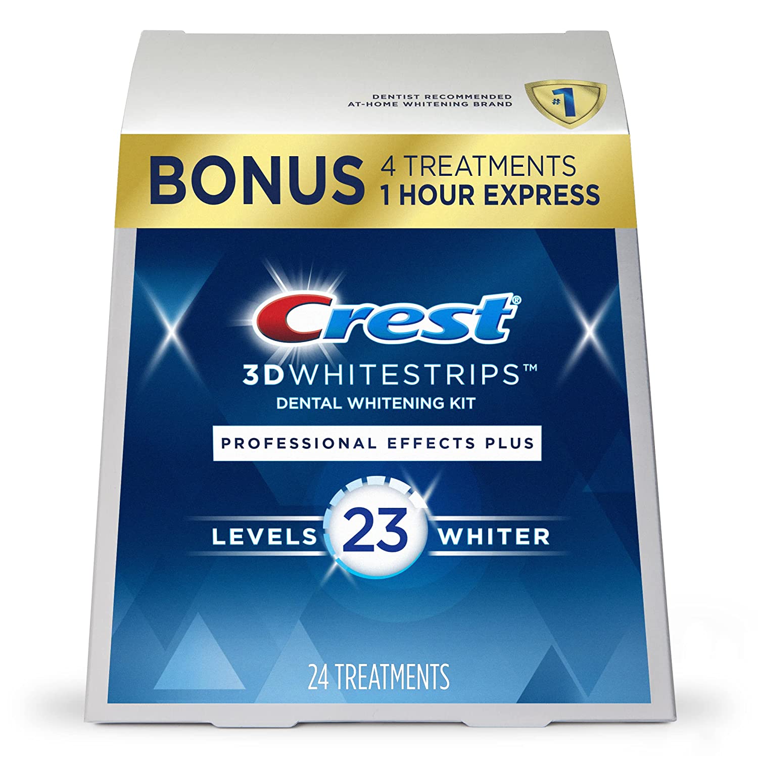 Crest 3D Whitestrips, Professional Effects Plus, Teeth Whitening Strip Kit, 48 Strips (24 Count Pack)
